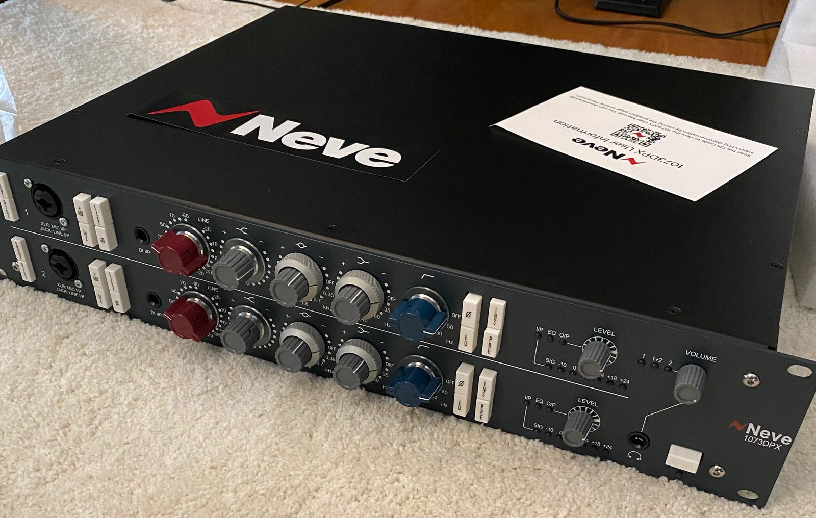 Neve outboard processor on a desk