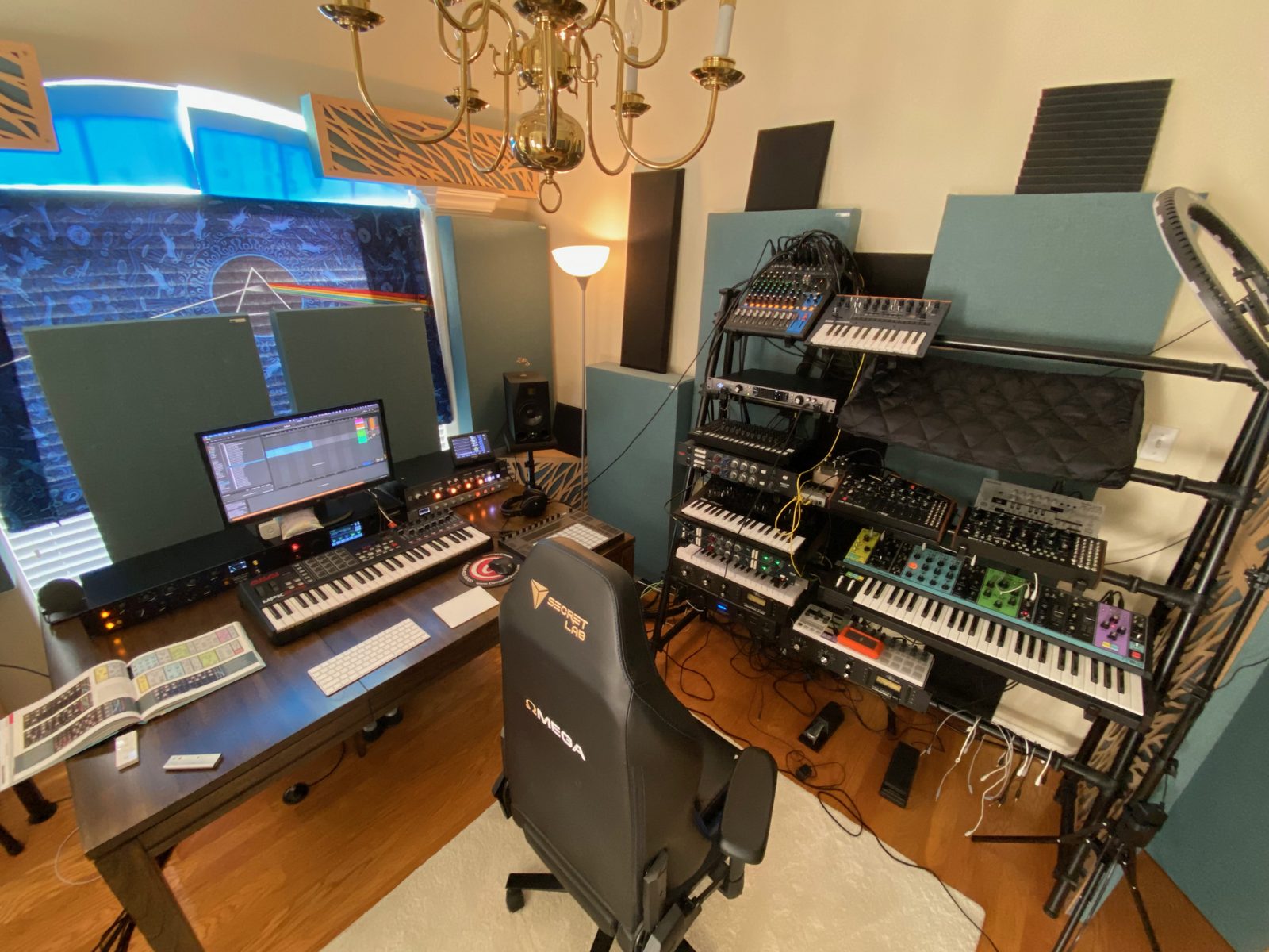 Inside the Music Masters Unlimited studio — synths, rack gear, and the mastering desk